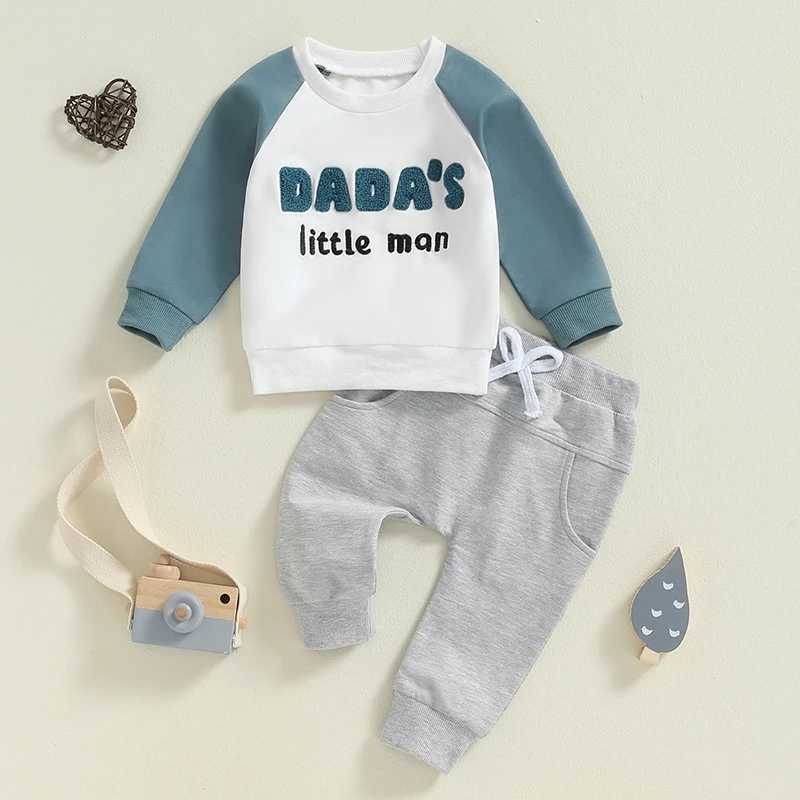 Clothing Sets Toddler Boy Autumn Clothes Letter Embroidery Long Sleeve Pullover Sweatshirt and Pants Set Kids Casual Tracksuits Outfits R240708