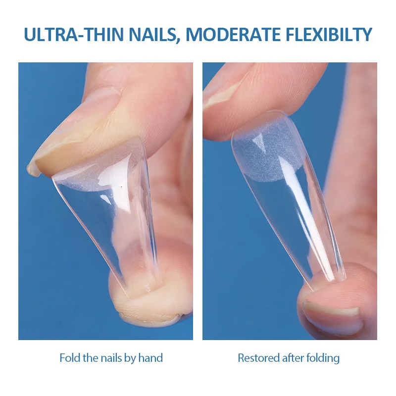 KOSKOE 240pcs/box pressed false nail coffin oval square semi matte full cover UV gel nail false tip capsule extension tool 240705