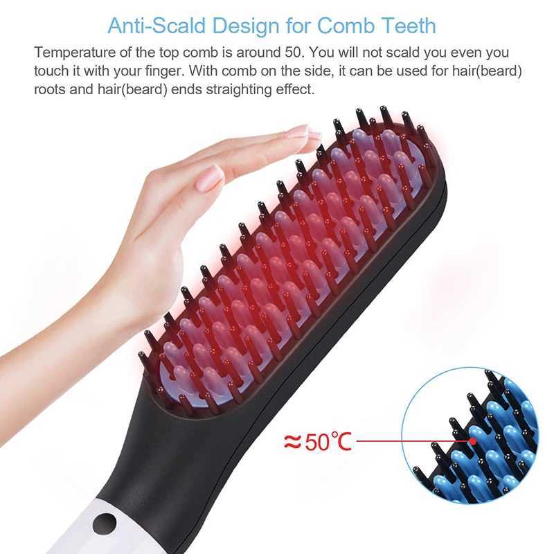 Mens beard straightener comb straightener brush flat iron Cabello straightener W240807
