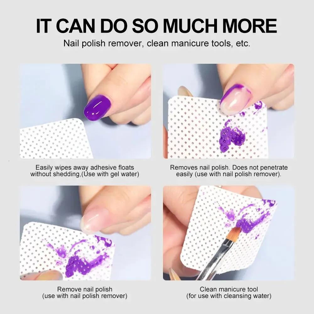 300 pieces of nail polish wipes nail cleaning pads womens beauty salon non-woven nail pads 240705