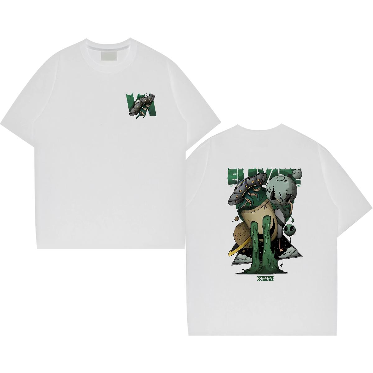 Casual New Floral Print Tops: 5A Cotton O-Neck Short Sleeve T-shirt for Men Outdoor