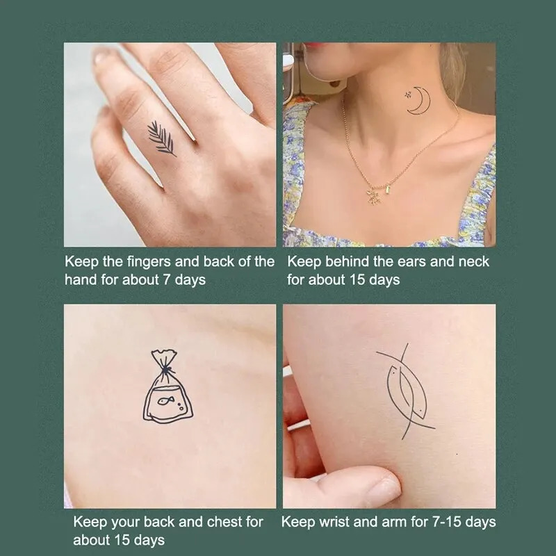 77 tattoo stickers fresh herbal juice non reflective semi anent waterproof disposable cute tattoo pattern 240705