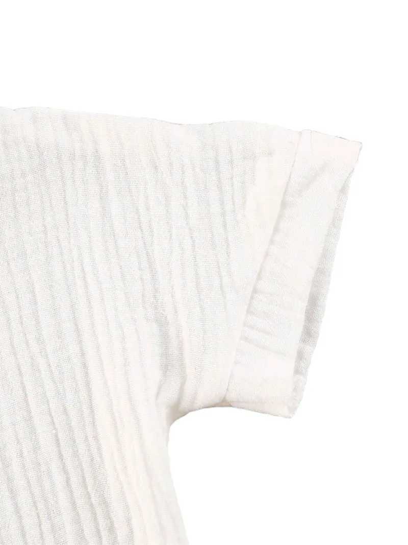 Clothing Sets lioraitiin 0-3Years Toddler Baby Girl Clothing Set Short Sleeve White Cotton Top Shirt Striped Printed Shorts 2Pcs Outfit Set R240708