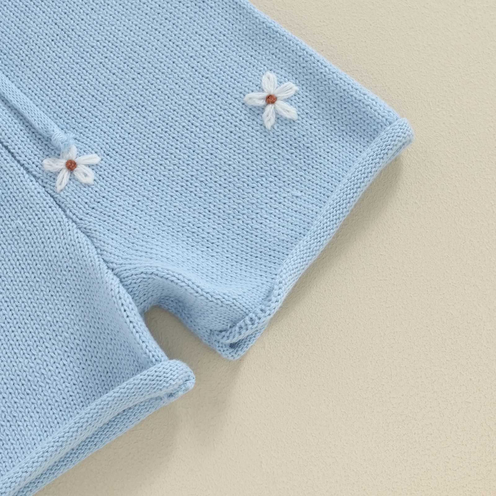 Clothing Sets Pudcoco Baby Girl Summer Outfit Flower Embroidered Camisoles Knit Tank Tops Drstring Elastic Waist Shorts 2Pcs Clothes 0-18M R240708