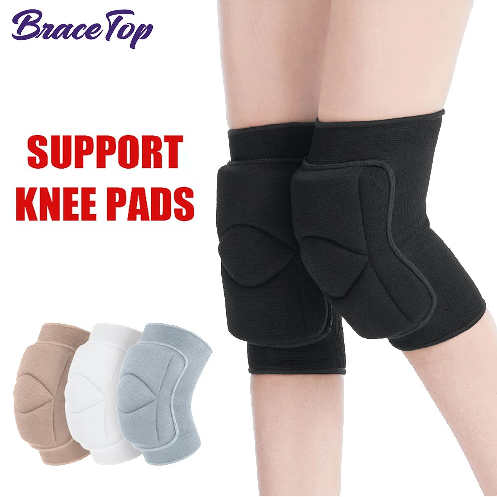 BraceTop Sports Non-Slip Knee Brace Soft Knee Pads Breathable Knee Sleeve for Dance Wrestling Gym Volleyball Basketball Running 240703