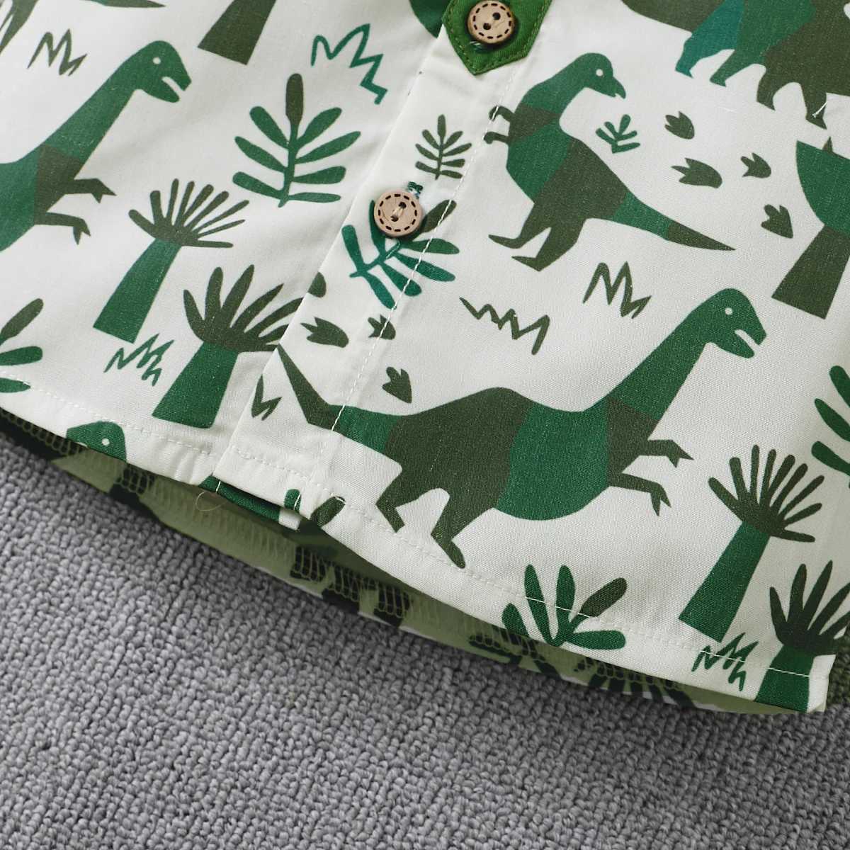 Clothing Sets Toddler Boy 2Pcs Summer Outfits Short Sleeve Button Down Shirt + Elastic Waist Shorts Set 6M-5T R240708