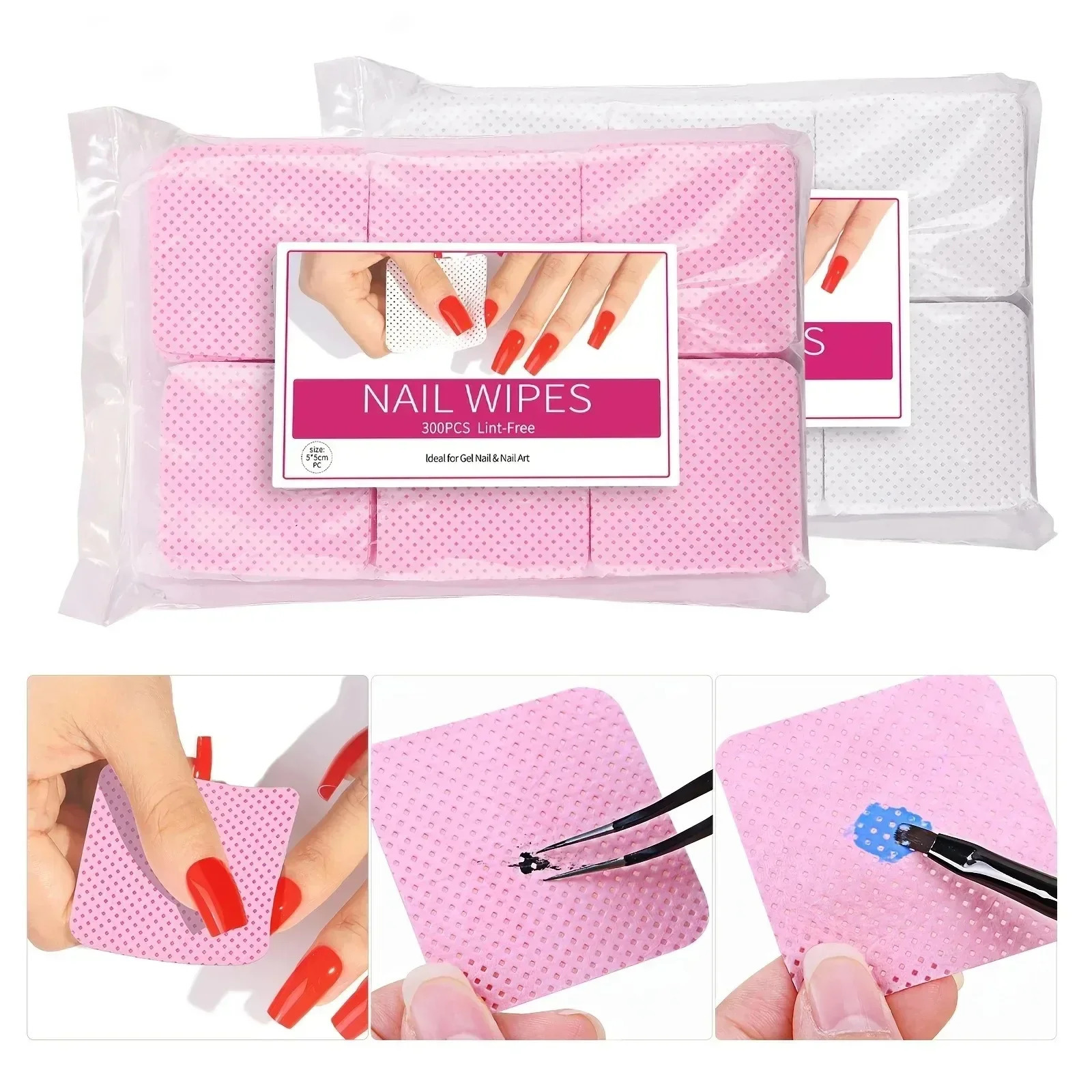300/450/600pcs cotton pad handle nail polish removal pad nail cleaning simple removal suitable for female nail salon 240705