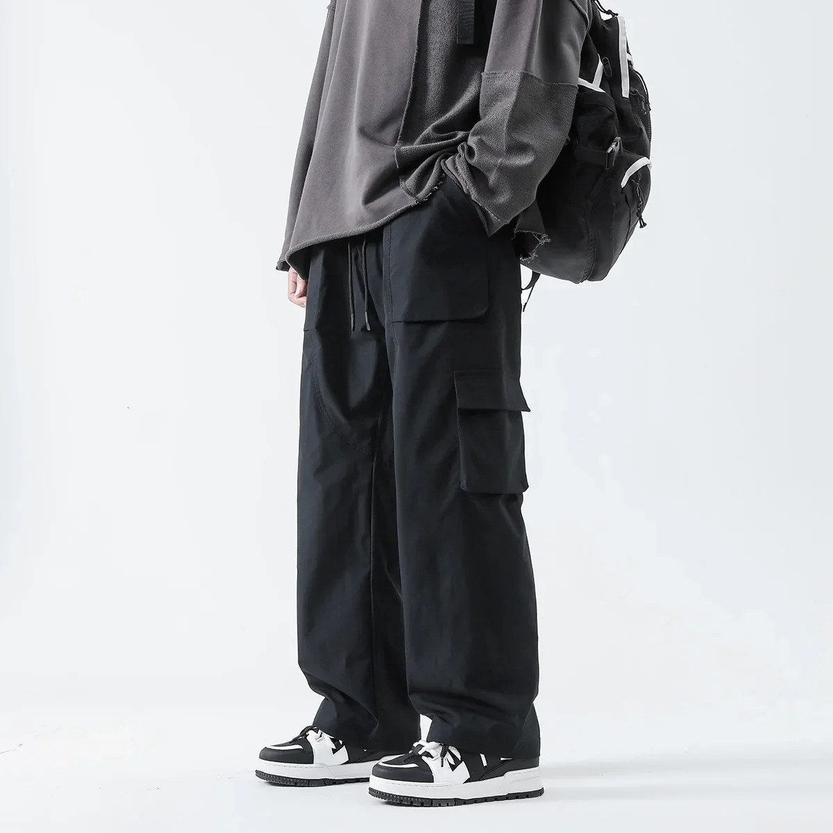 Streetwear Hip Hop Joggers Cargo Pants Men Multi-Pocket Elastic Waist Harem Trousers Male Harajuku Casual Woman Sweatpants 240701