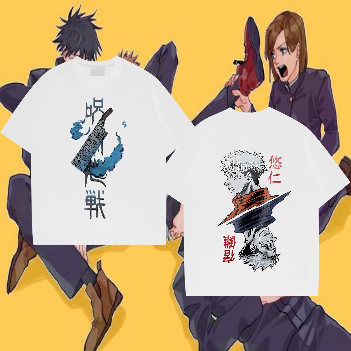 2024 Summer Man T Shirts O-Neck Short Sleeve Cotton Daily Outfit Tshirts Anime Print High Quality Polos