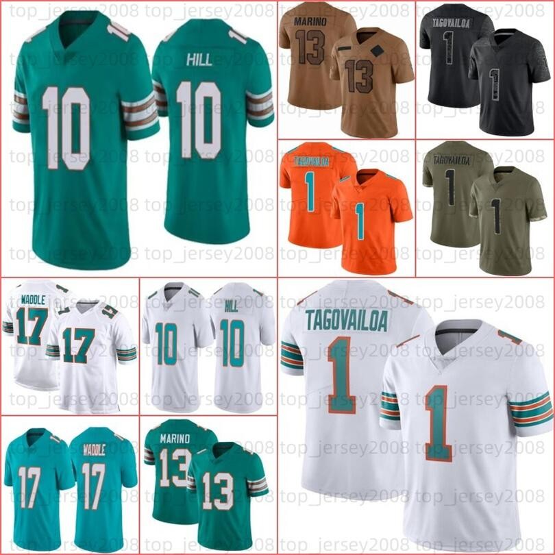 10 Tyreek Hill Tua Tagovailoa Jaylen Waddle Football Jersey Ramsey Bradley Chubb Dan Marino Devon Achane Jevon Holland Jaelan Phillips Raheem Mostert