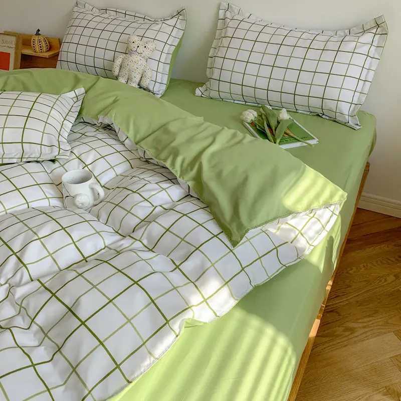 Romantic cherry heart-shaped down duvet cover set flat bed sheet pillowcase fashionable new double full flower summer spring bedding set W240801