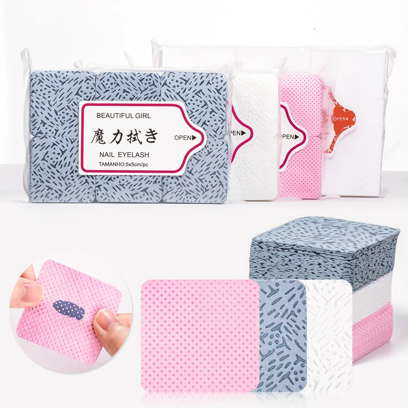 50/100/600Pcs white unlined wet towel cotton cleaning paper pad nail gel polishing removing wet towel nail art cleaning hand tool 240705