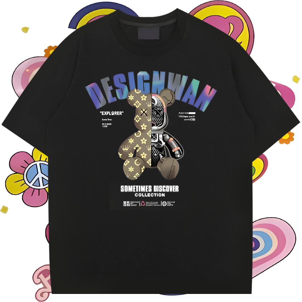 Brand Mens Tshirts Cotton Breathable Casual Beach T shirt Skull 2024 Summer Clothings