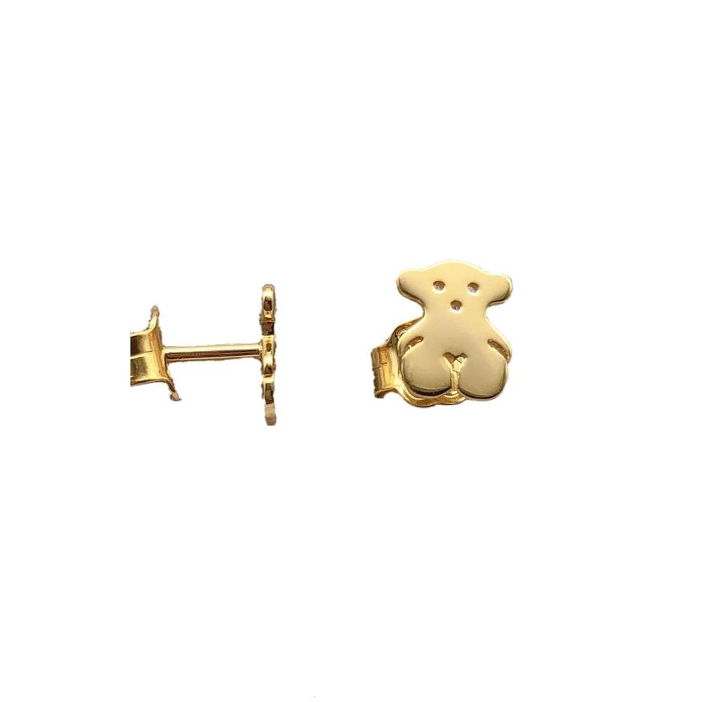 Designer Touss Jewelry Peach Silk Bear 925 Silver Ear Studs Smooth and Minimalist Instagram Sweet and Cute Ear Studs Spain