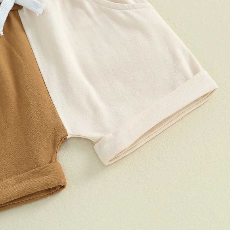 Clothing Sets Pudcoco 2Pcs Baby Boy Summer Outfits Short Sleeve Embroidery T-Shirt + Contrast Color Shorts Set Toddler Clothes 0-3T R240708