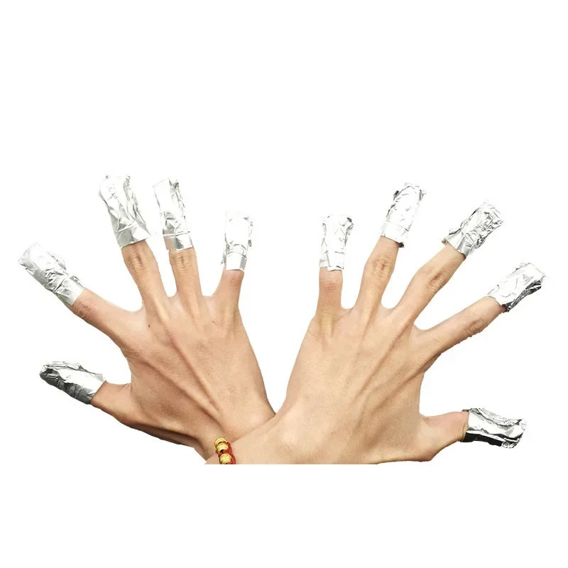 50/100Pcs/bag aluminum foil nail art soap polishing nail removal package nail towel gel removal process tool 240705