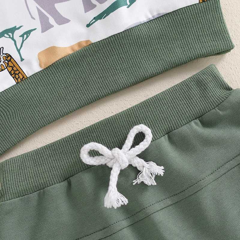 Clothing Sets Baby Boy Autumn Pant Sets Animal Print Long Sleeve Sweatshirt and Sweatpants Toddler Tracksuits Kids Clothes Casual R240708