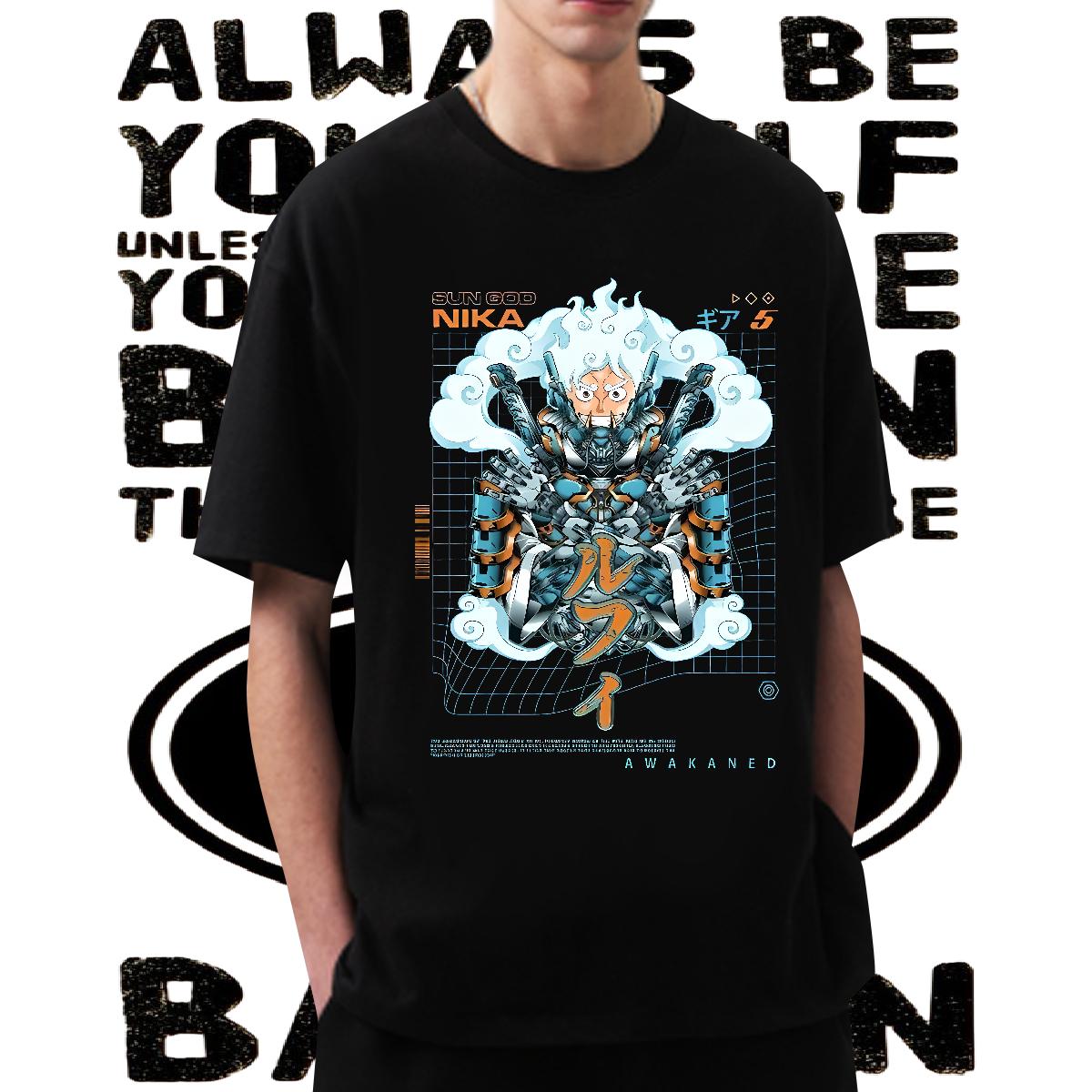 Loose Mens Tshirts 180g Cotton Sport Mens T Shirts Cartoon Printing S-3XL Fashion Designer Tops