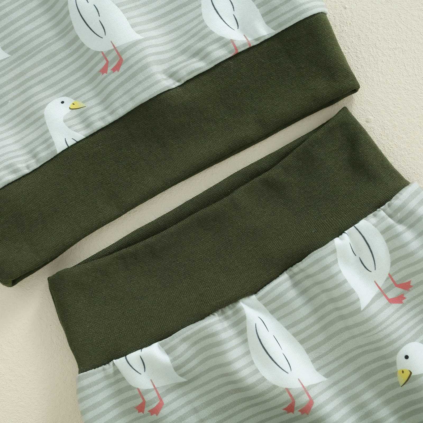 Clothing Sets Baby Boy Fall Outfits Duck Print Long Sleeve Sweatshirt Elastic Waist Pants 2 Piece Sets Toddler Casual Tracksuits Kids Clothes R240708