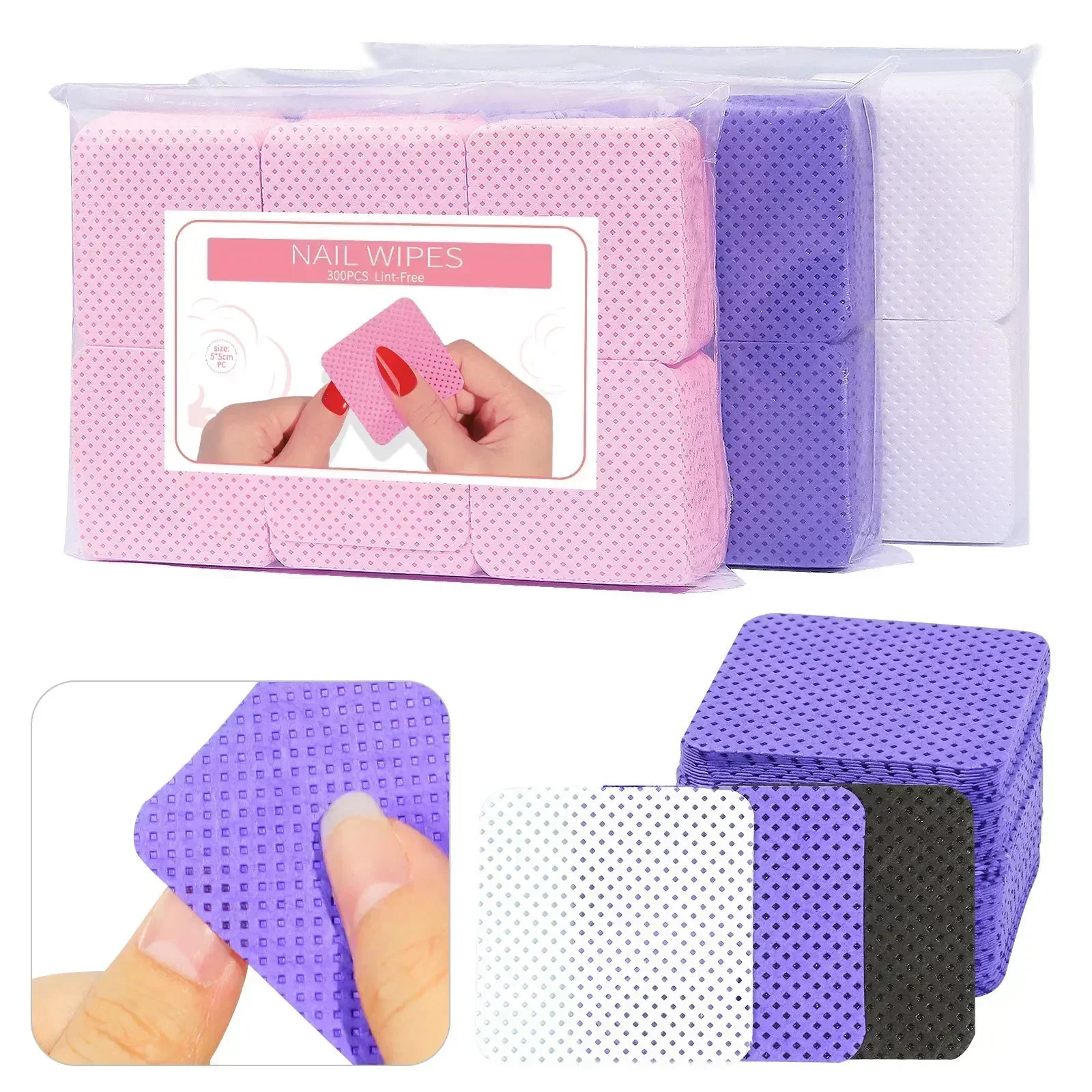 100-300 unlined nail wipes nail polish removal pad adsorption soft nail cleaning wet towel cotton bed sheet removal process tool 240705