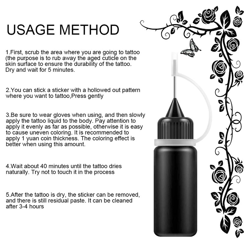 Temporary tattoo 10ml liquid tattoo cream black brown henna cone-shaped Indian used for temporary tattoo stickers for body painting 240705