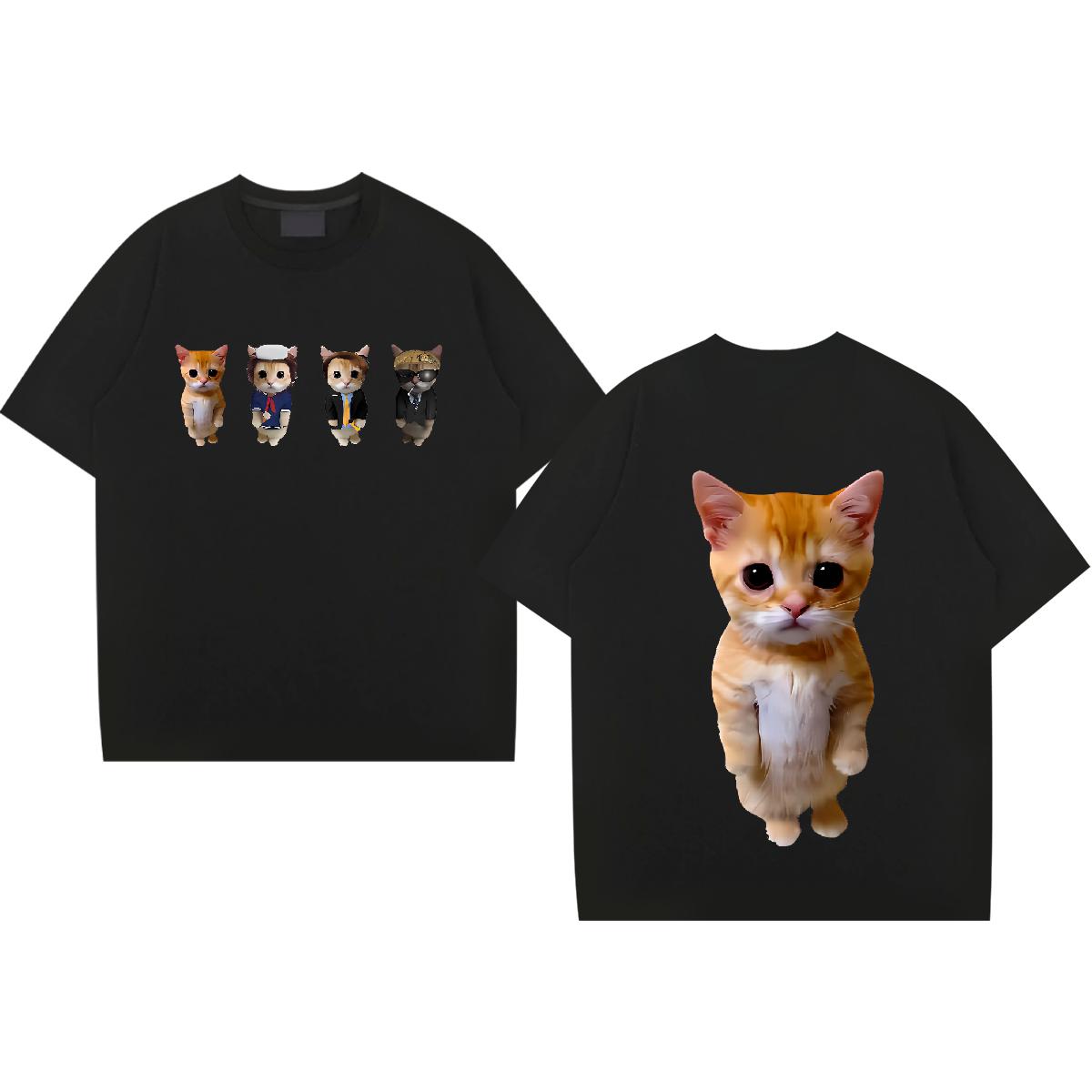 2024 T shirt Cartoon Print Men Clothes T-Shirt High Street Hip Hop Breathable Short Sleeve Unisex Tops