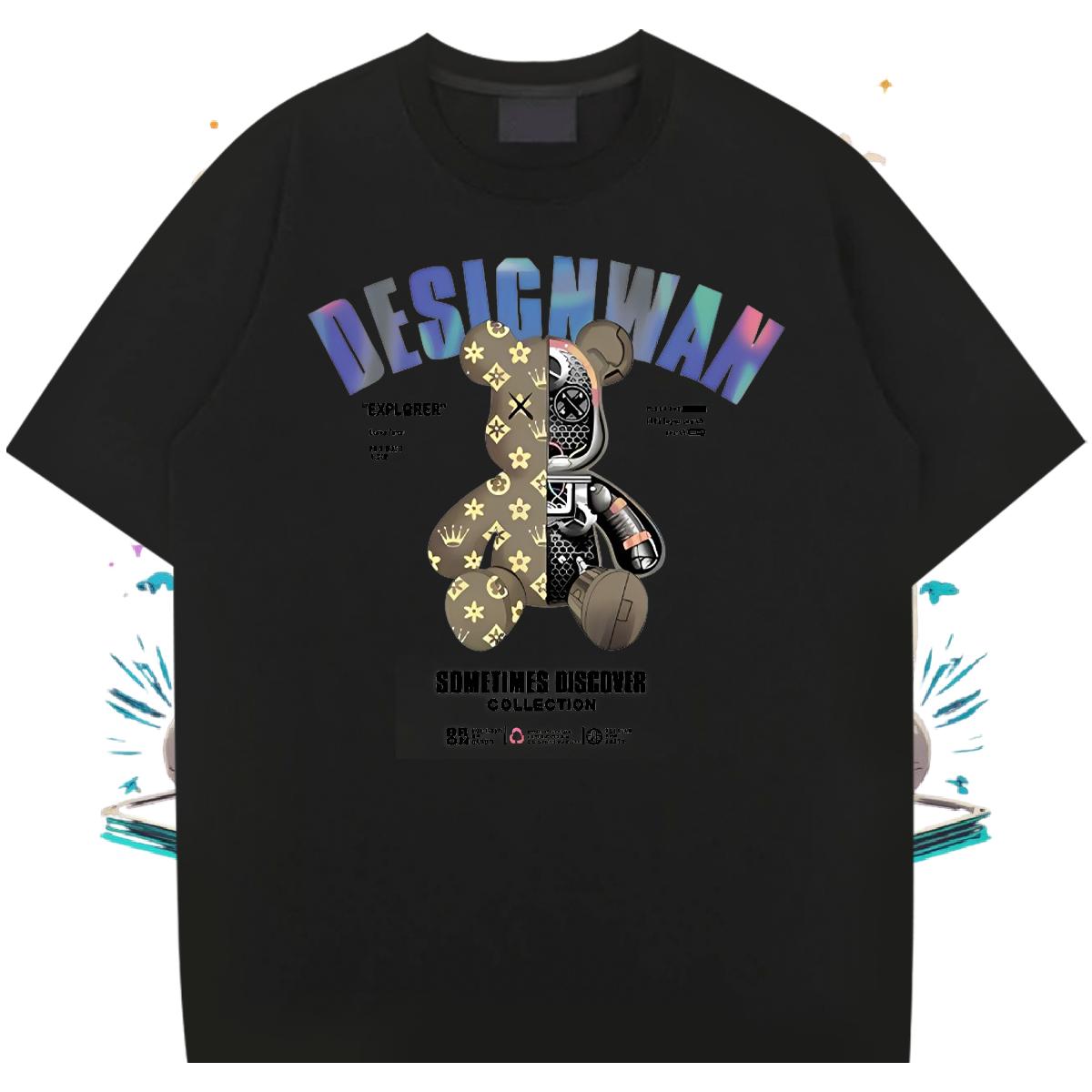 New Mens T Shirts Cotton Breathable Short Sleeve Street wear Hip Hop Men Tshirts Cartoon Printing S-3XL Brand Wear