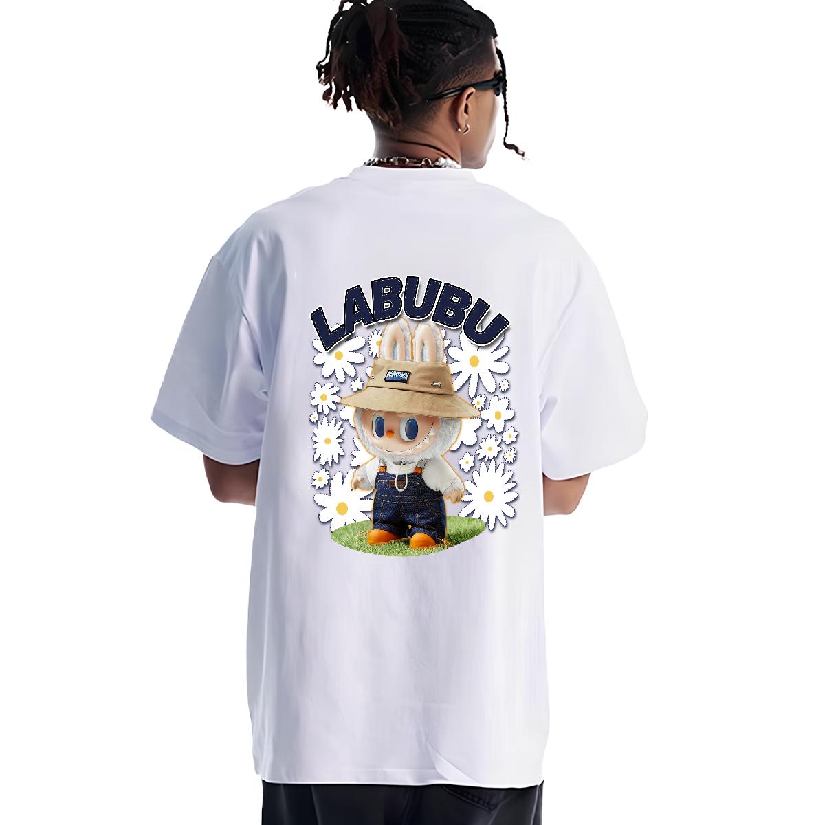 Stylish Men's Classic Cotton T-Shirt with Breathable Crew Neck and Custom Print - Plus Size Top