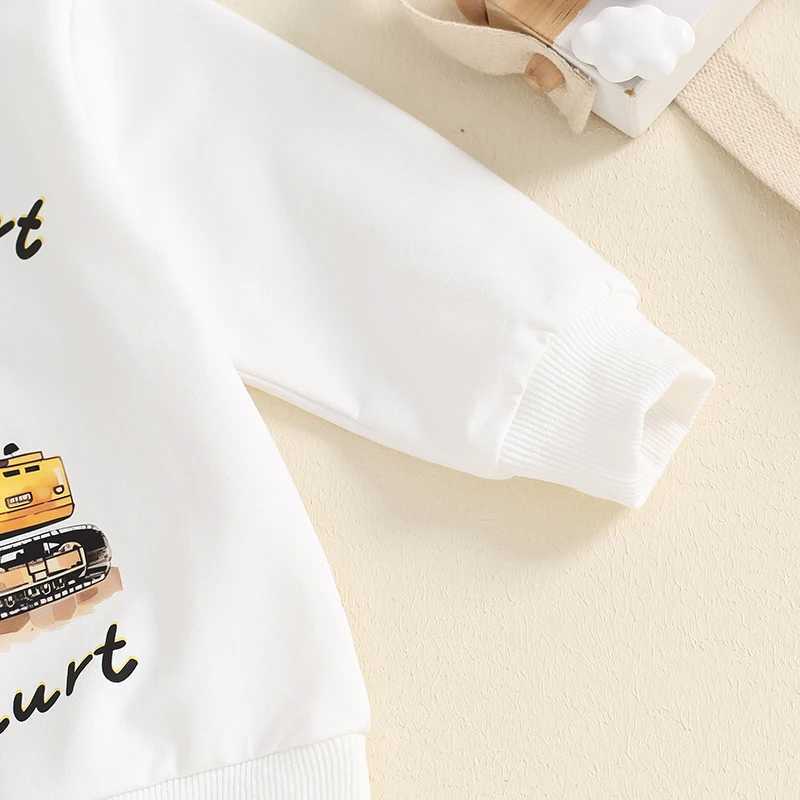 Clothing Sets 0-3Y Toddler Boys Fall Pant Outfits Excavator Letter Print Long Sleeve Pullover Sweatshirt and Sweatpants Sets Kids Tracksuits R240708