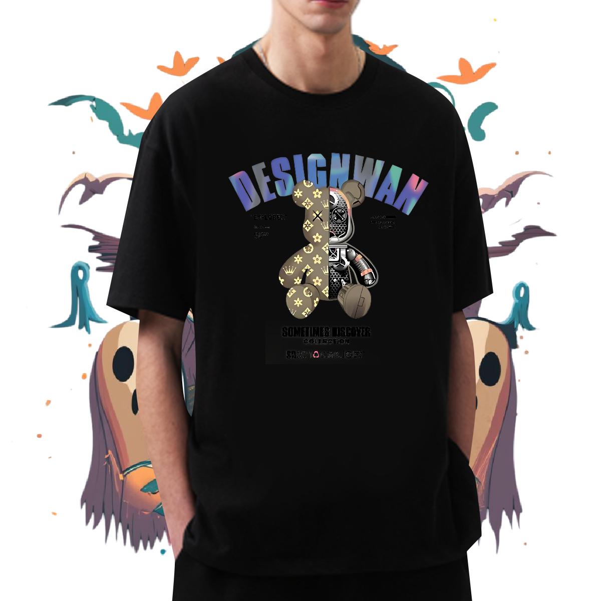 High Quality T shirt Sports Casual Short sleeve Cotton Soft Men Tshirts Fashion Floral Print Wear