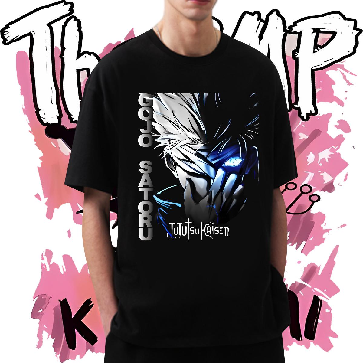 Loose Mens T Shirts Anime Printing Street Crew Neck Cotton Couples T Shirts Custom Oversized S-3XL Polos