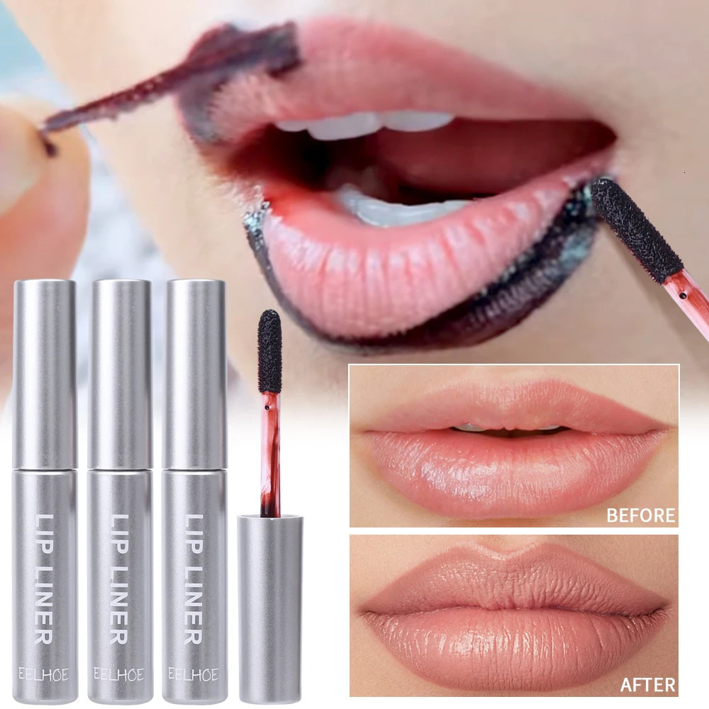 Waterproof lip line peeling tattoo lip color waterproof long-lasting matte lip color brown contour tearing lip color dyed cosmetics 240705