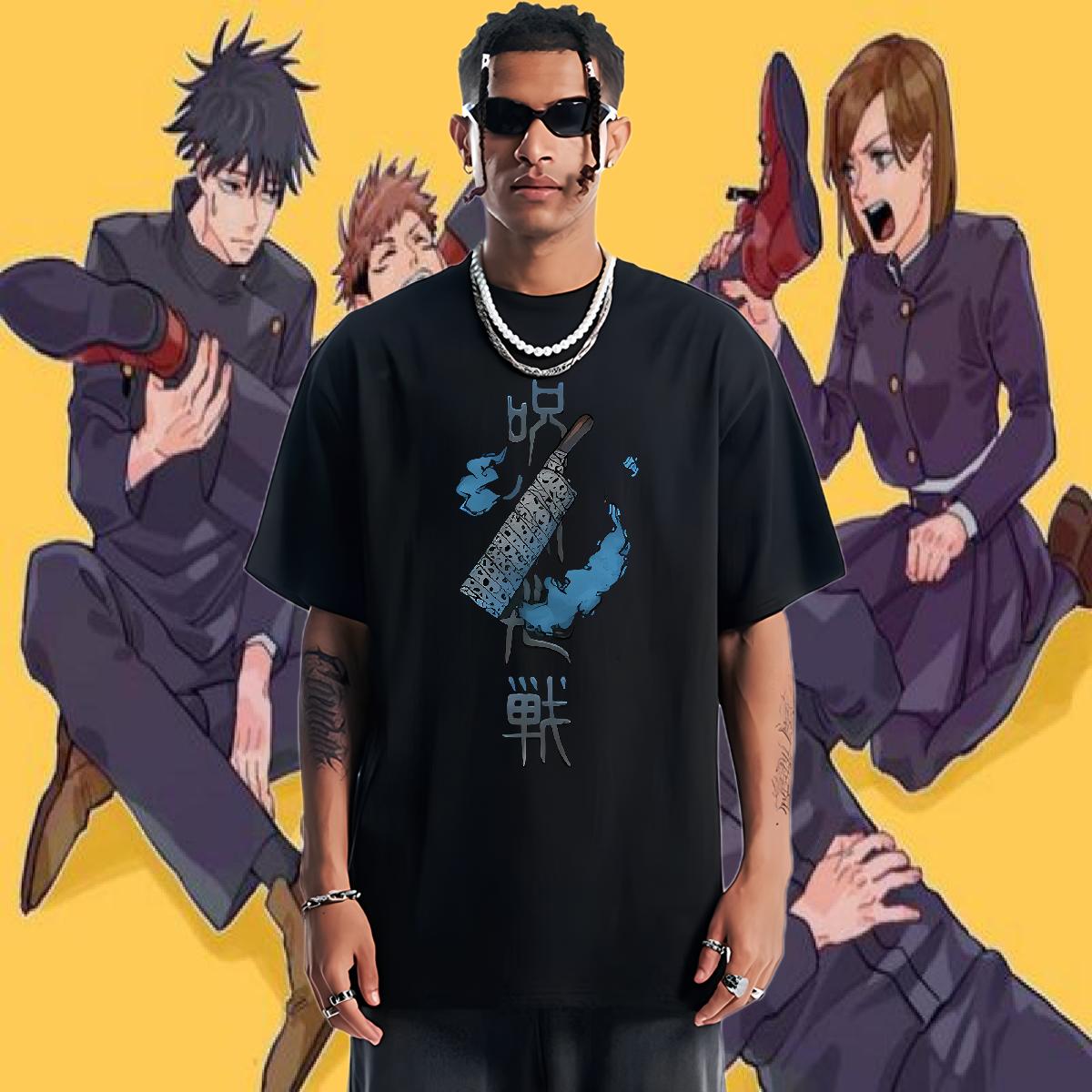 2024 Summer Man T Shirts O-Neck Short Sleeve Cotton Daily Outfit Tshirts Anime Print High Quality Polos