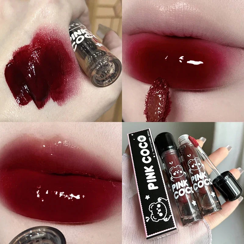 Punk Juice Red Liploss Black Mirror Glass Waterlight Transparent lipstick Stickless Liquid lipstick 240705