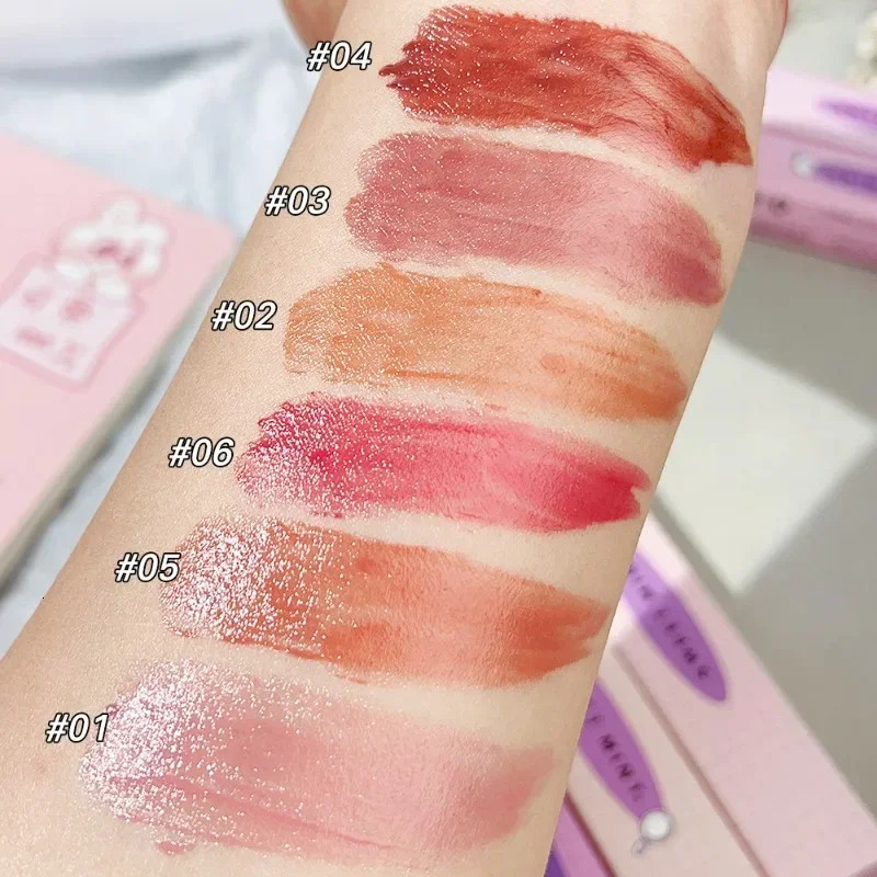 Jelly transparent solid lip gloss waterproof durable heart-shaped non stick cup mirror lipstick pen lipstick cosmetics 240705