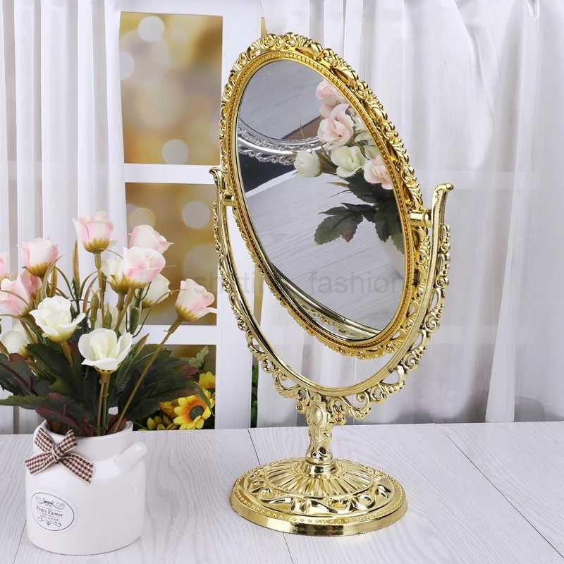 2 Sides Makeup Mirror Stand Table Cosmetic Mirror Plastic Dresser Mirrors ToolsCL240708
