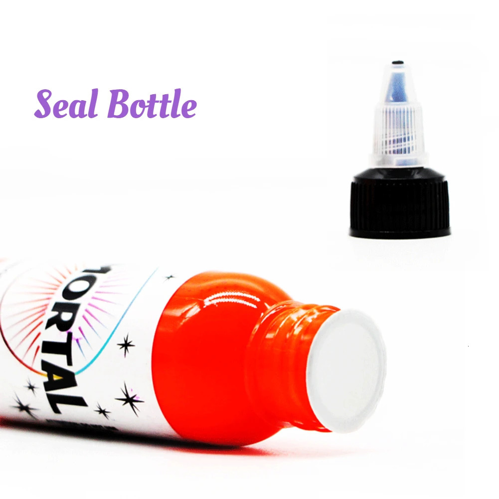 Fluorescent tattoo pigment 8-color purple light professional semi anent micro bead simple coloring body makeup ink 15mL 240705