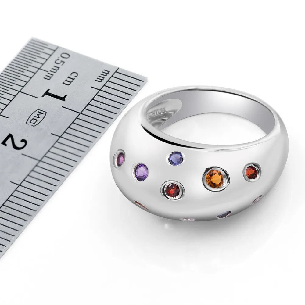 Stock Clearance Multi-color Gemstones Rings Citrine Amethyst Garnet Solid 925 Sterling Silver Ring Fine Elegant Classic Jewelry 240626