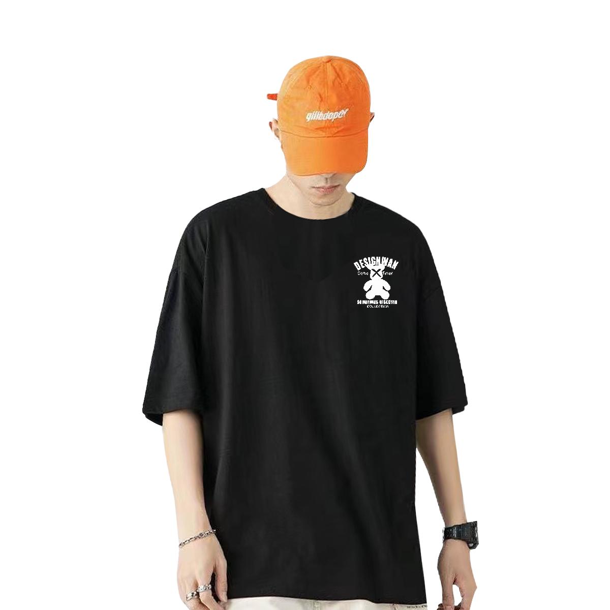 2024 New Men T Shirts Black Oversized Couples T Shirts Sport Cotton Breathable Short Sleeve High Quality Wear