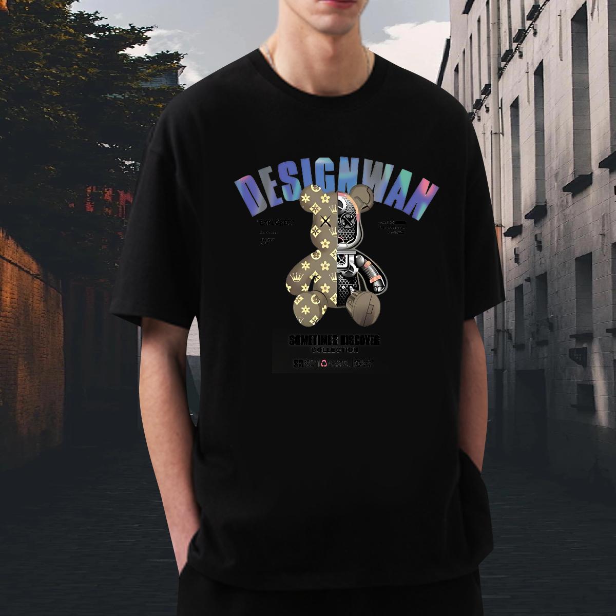 Fashion T-Shirts DIY Printed Men Tshirts Daily Wear 180g Cotton High Quality Tops Shirt