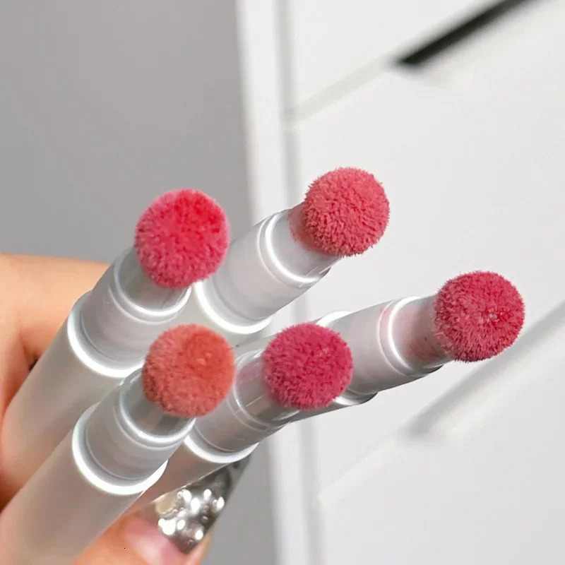 Fluffy Velvet Soft Lip Glue Liquid lipstick Matte Rose Red Color Waterproof Lasting Dye lipstick 240705