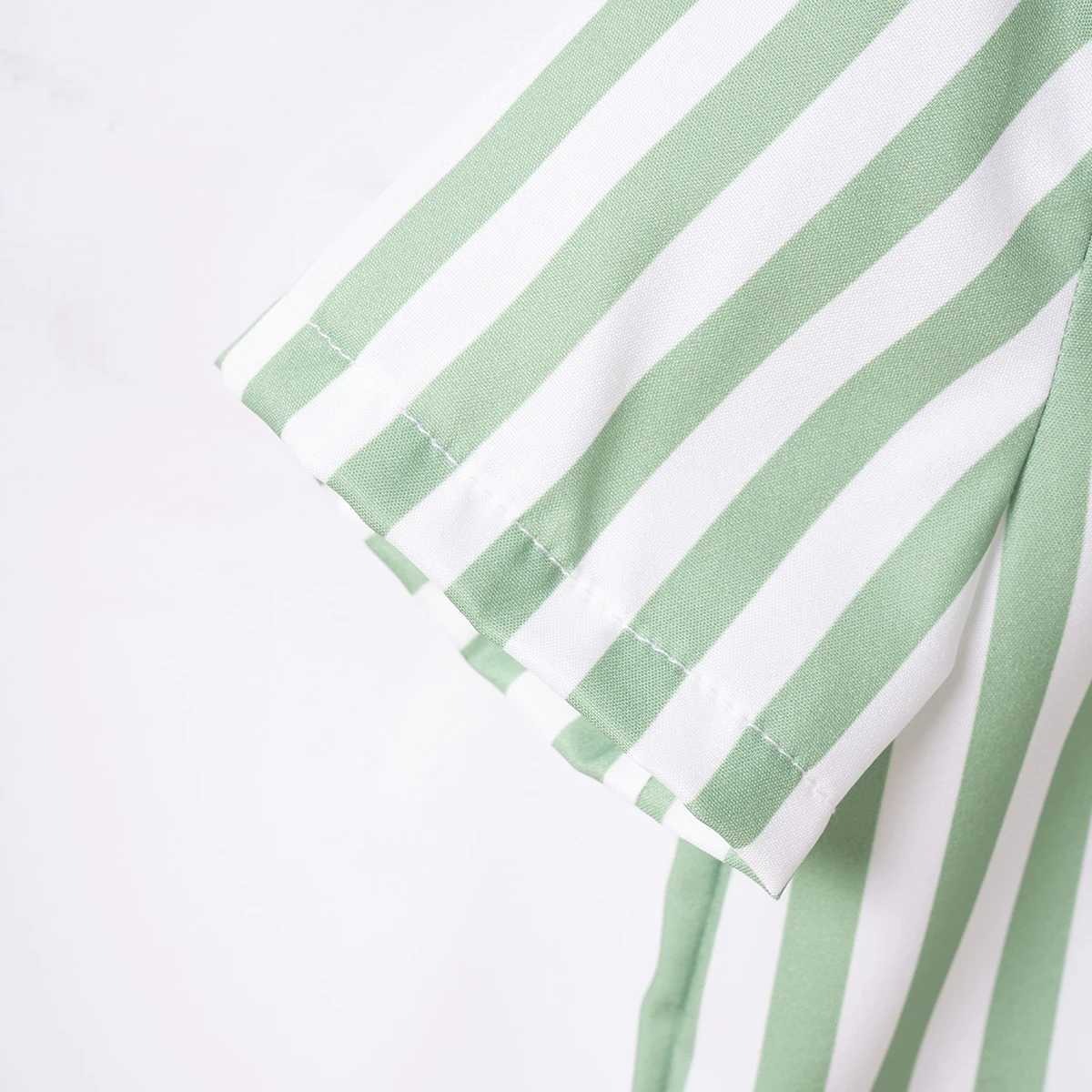 Clothing Sets New Boys Summer Shirt Short Sleeve Suit Sewn Striped Loose Suit Casual T-Shirt and Shorts Kids Clothing Suit R240708