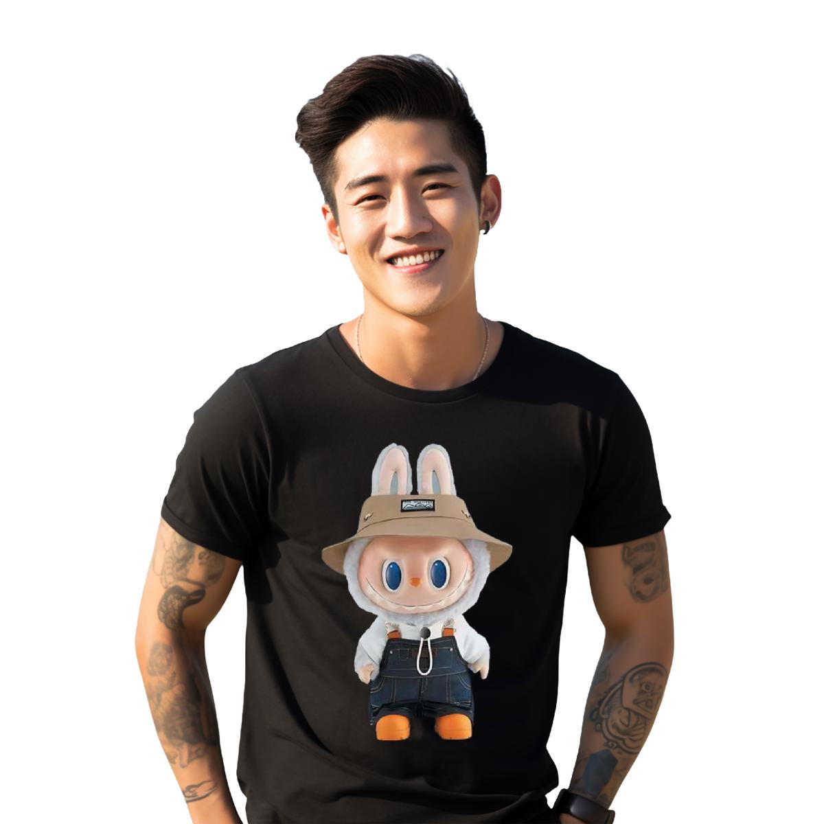 Stylish Black Oversized High Street Hip Hop Men's T-shirts with Breathable Cotton Fabric