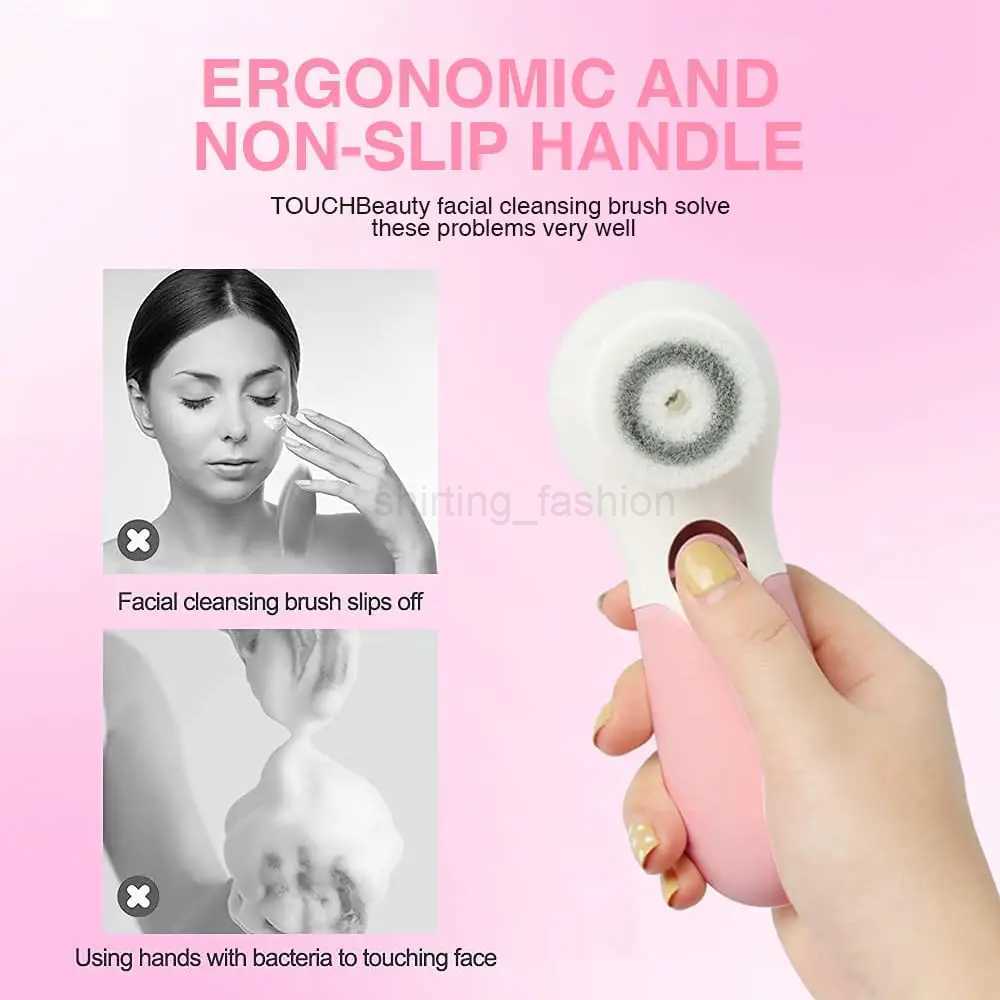Face Brush Electric Face Cleansing Brush Skin Cleansing Face Scrubber with 3 Brush Heads TOUCHBeauty Spin Brush for Deep CleansiCL240708