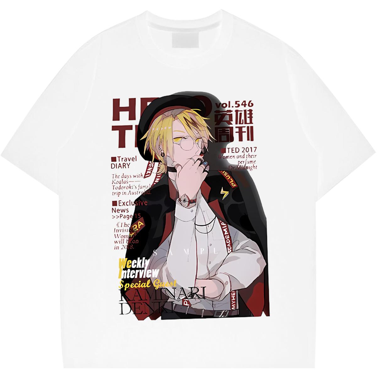 Fashion New T shirt Anime Summer Casual Mens Tshirts Crew Neck Cotton Breathable Loose