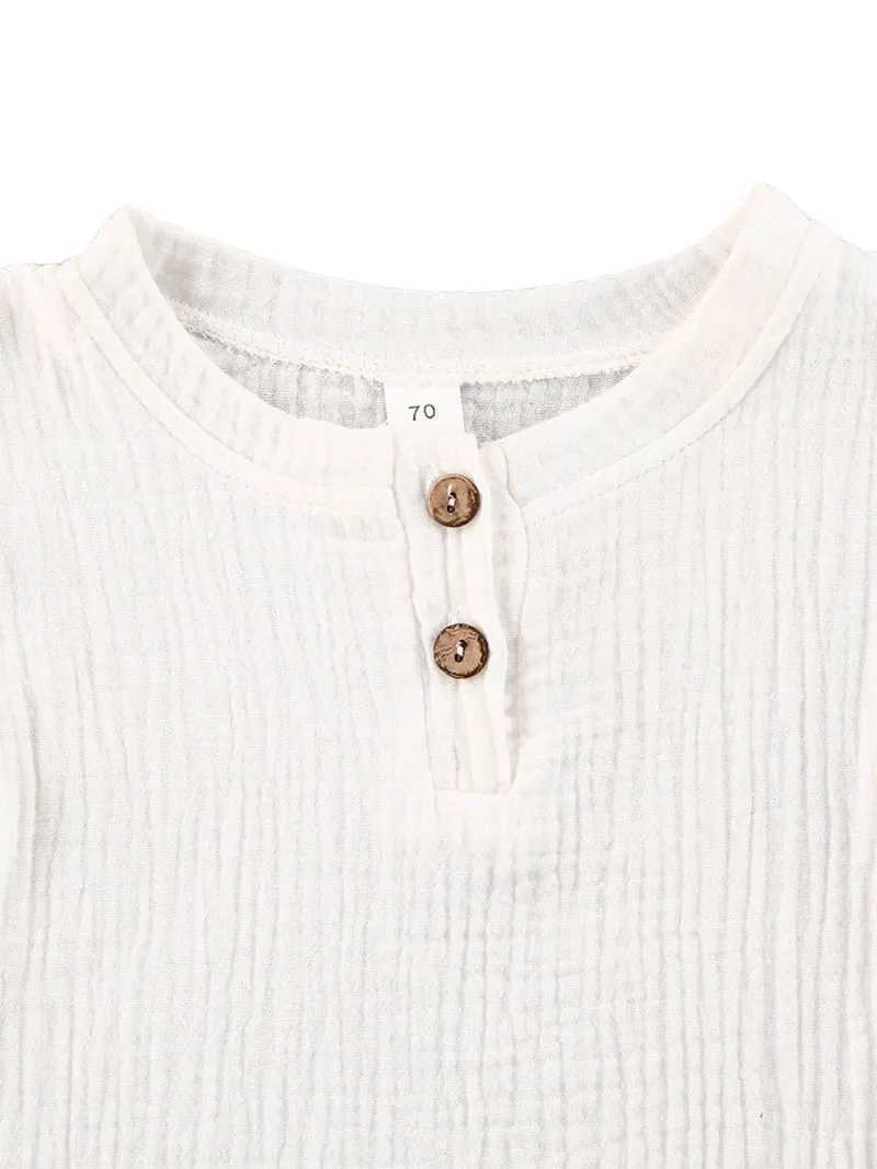 Clothing Sets lioraitiin 0-3Years Toddler Baby Girl Clothing Set Short Sleeve White Cotton Top Shirt Striped Printed Shorts 2Pcs Outfit Set R240708