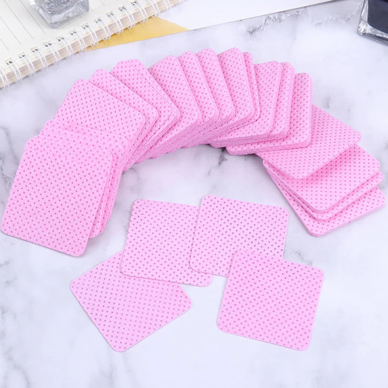 200pcs/box unlined nail wet towel White pink cotton pad gel polishing paper napkin 240705