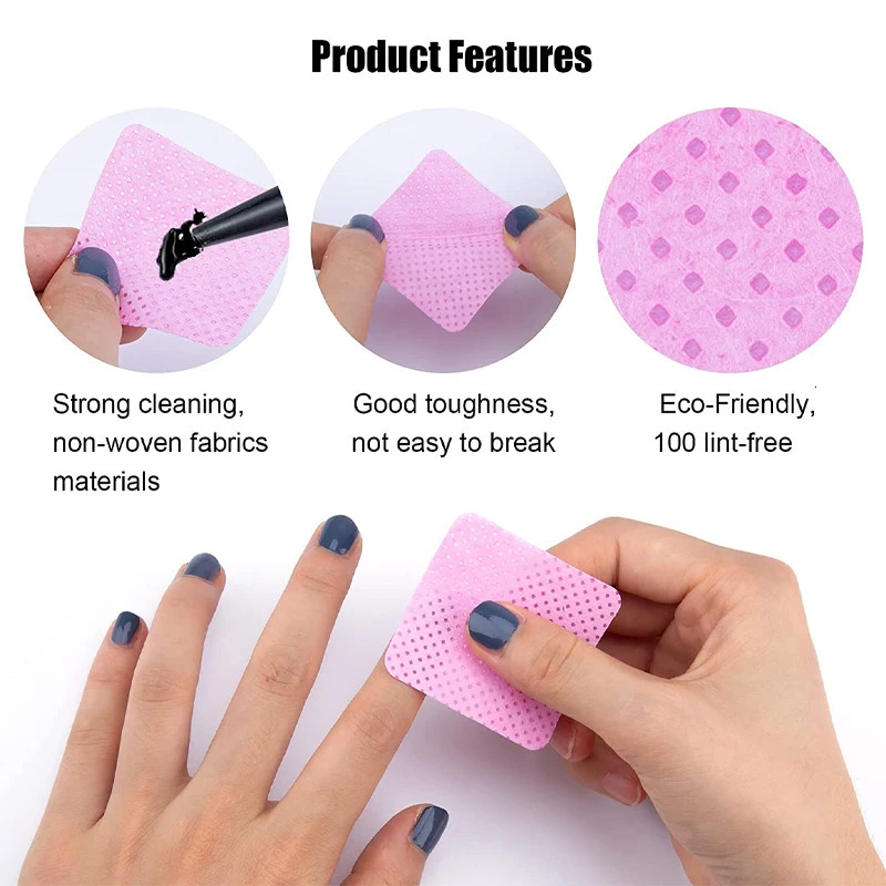 540Pcs/bag non-woven fabric nail polish r napkin color cotton wet towel paper pad UV gel dust r 240705