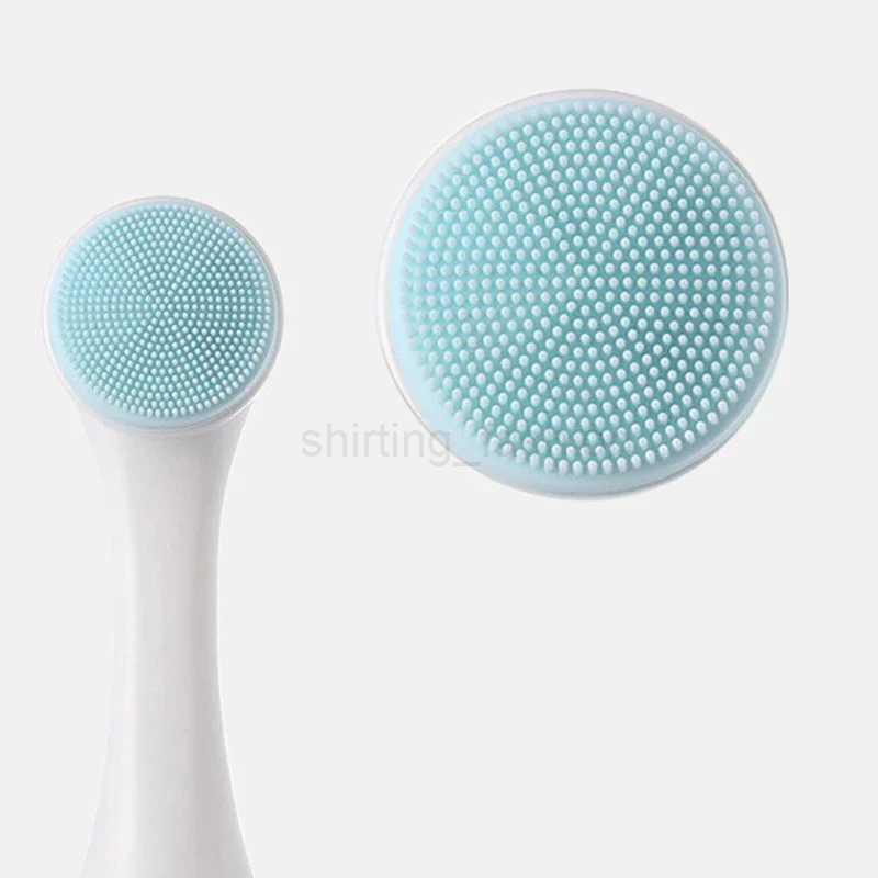 Silicone Face Cleansing Brush Double-Sided Facial Cleanser Blackhead Removal Product Pore Cleaner Exfoliator Face Scrub BrushCL240708