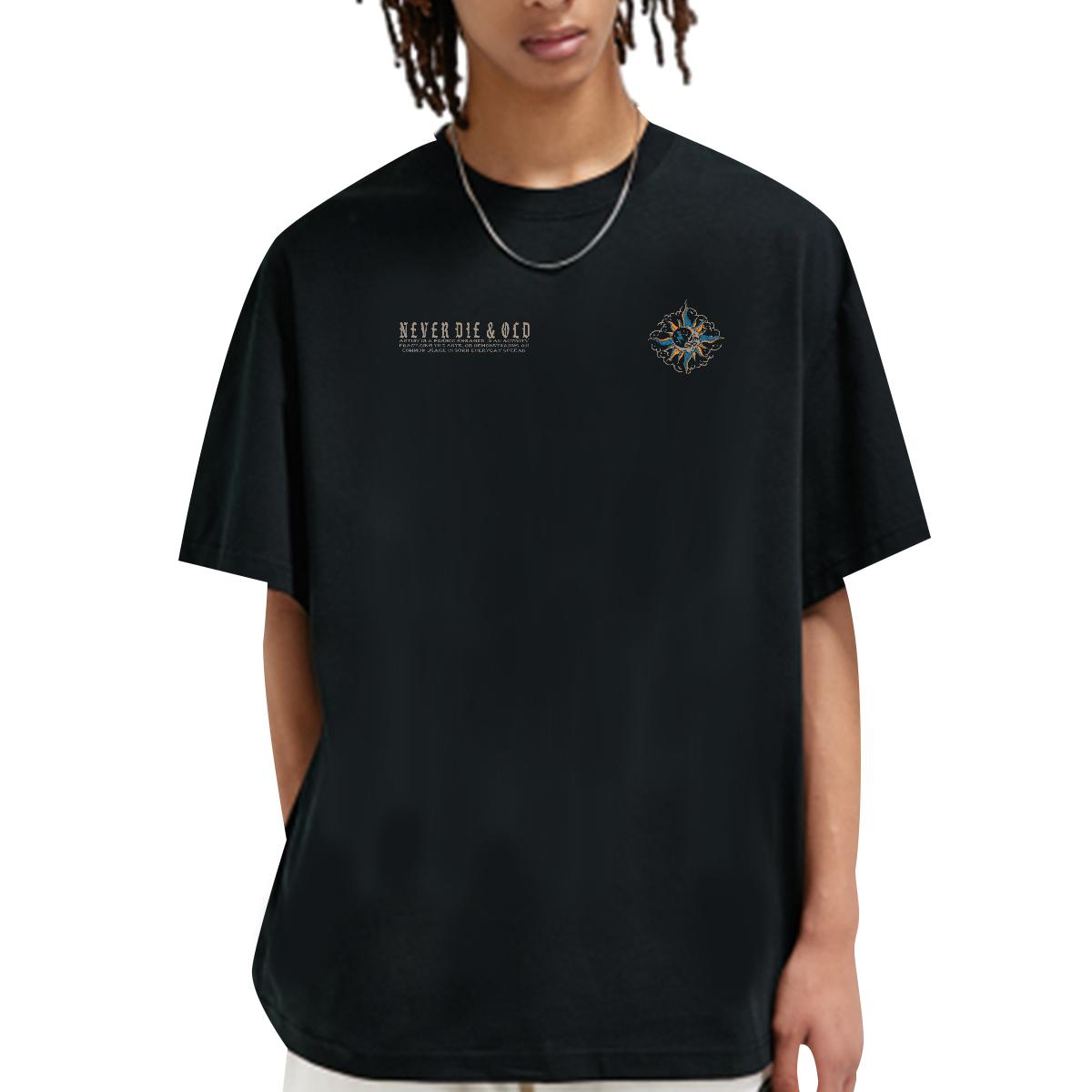 Custom Men T Shirts Black Oversized Mens Tshirts Beach O-Neck Short Sleeve Cotton Cool Design Top Tees